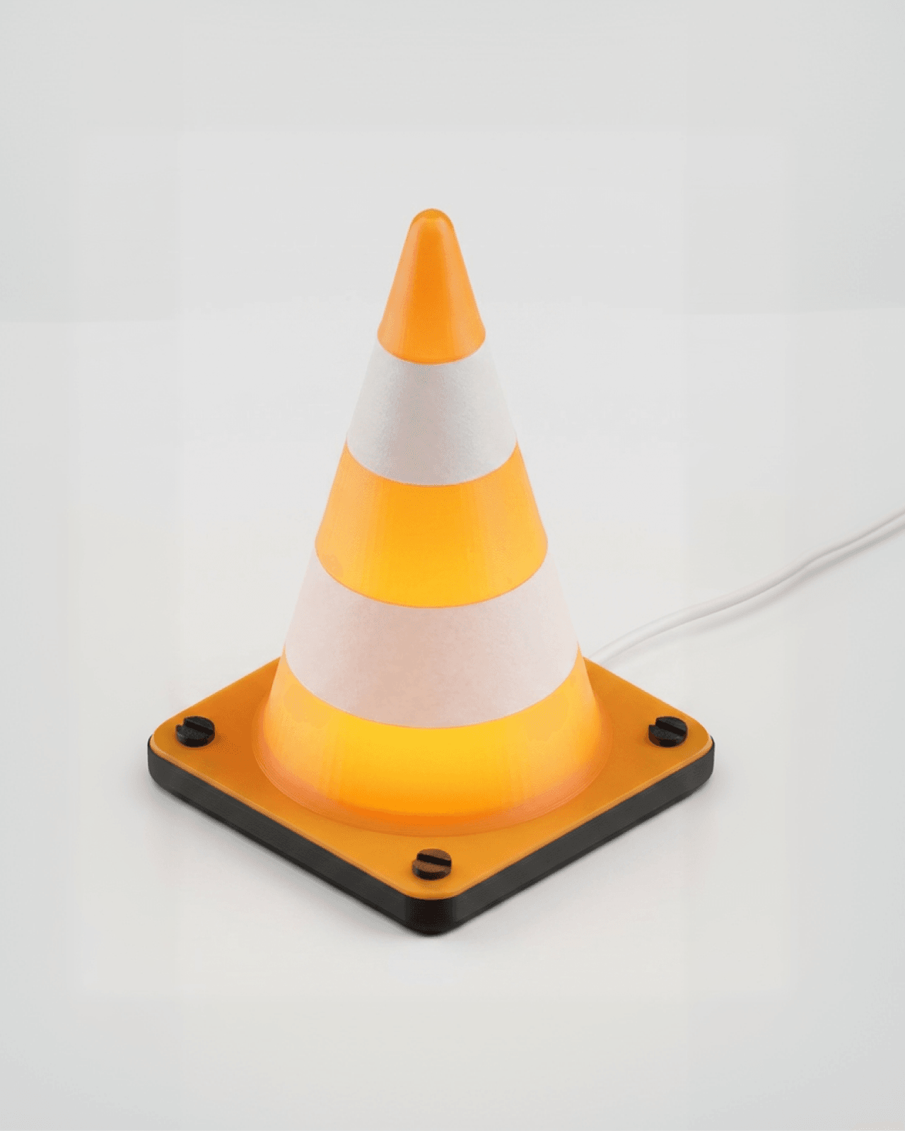 Retro Traffic Cone Desk Light (No-Support Print) 3d model