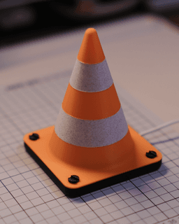 Retro Traffic Cone Desk Light (No-Support Print) 3d model