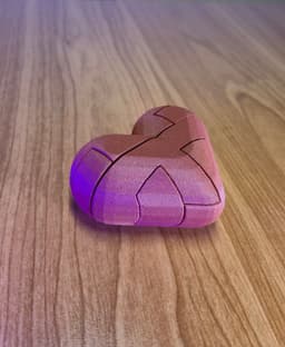 Heart Puzzle – 7-Piece Assembly Brain Teaser 3d model