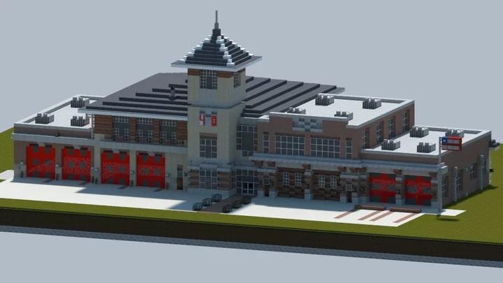 Minecraft Fire Station 3d model
