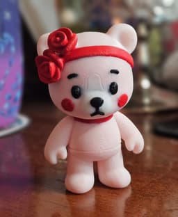 Articulated cute Bear - Valentines Flexi Bear 3d model