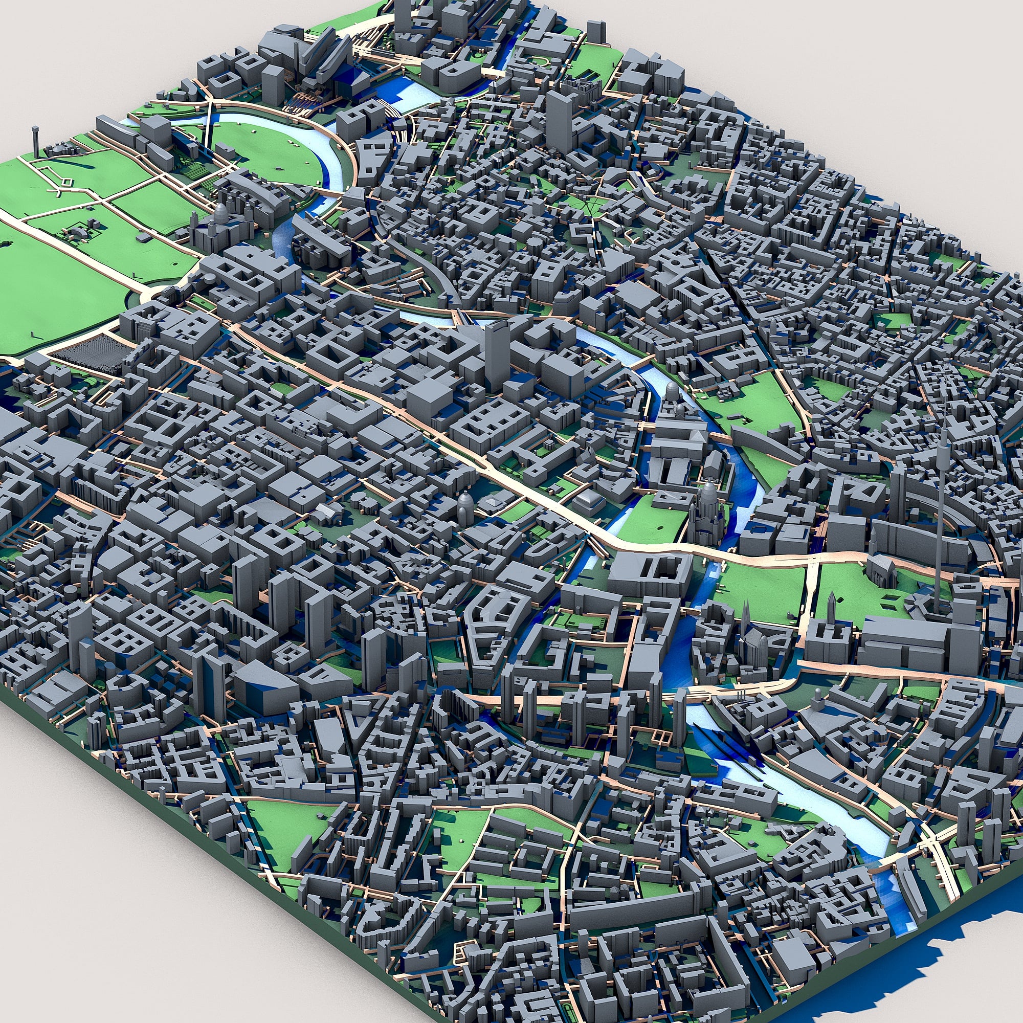 Berlin Cityscape 3D Model – Brandenburg Gate & TV Tower Skyline – Printable German Capital 3d model