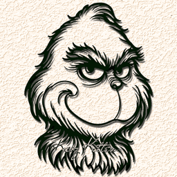 mischevious smirk grinch wall art home decor 3d model