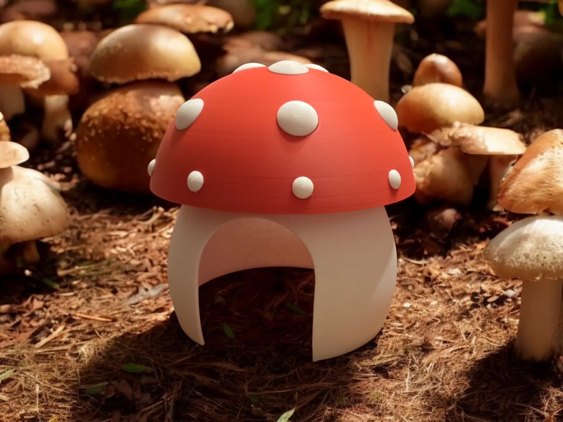 Mushroom House for small pets (No AMS Needed) 3d model