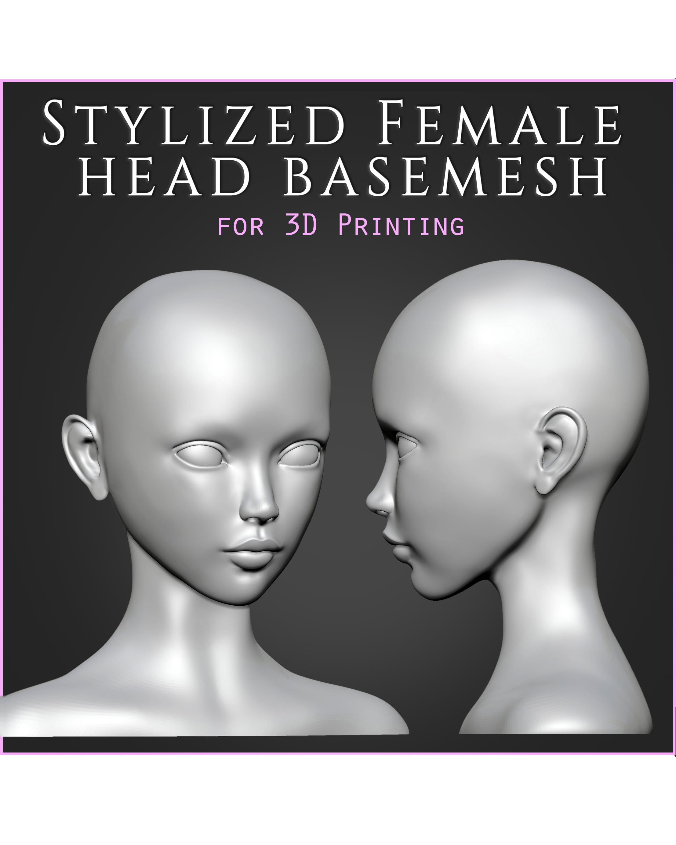 Stylized Female Head Basemesh 3d model