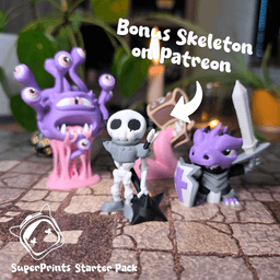 SuperPrints Starter Pack - Easy Multicolor FDM RPG Minis (No supports) 3d model