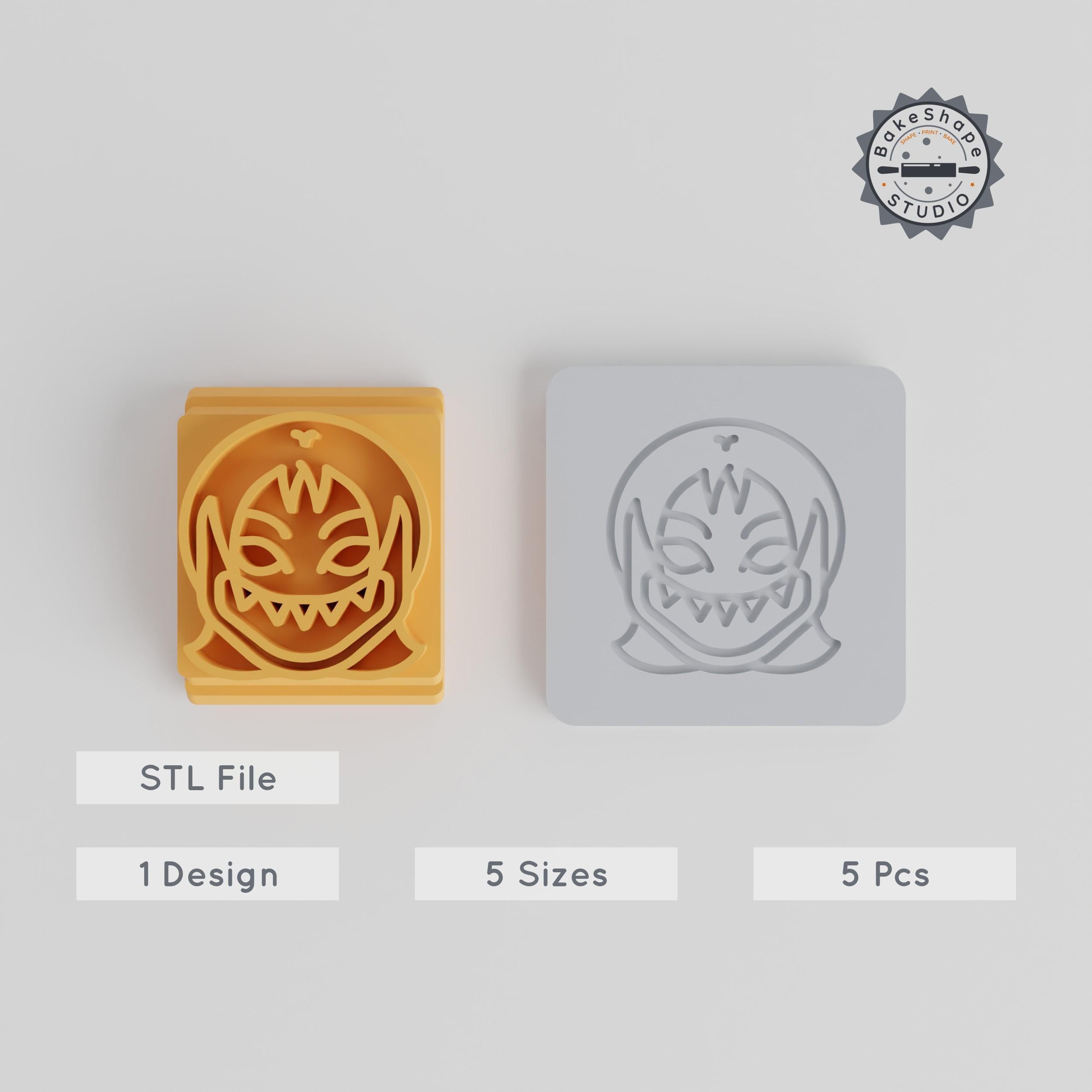 Demon Girl Stamp Tile Set, 20-40mm Clay & Cookie Decor, Halloween Horror Theme PRODUCT_1887 3d model