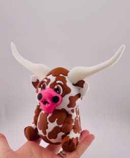 Texas Longhorn Cow Sitting 3d model