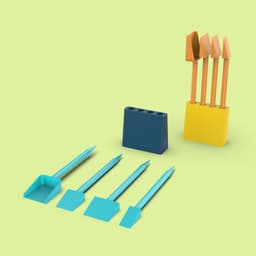 Cookie Scribe/Scraper Tool Set; 4 pcs. & Holder, 3D Cookie Tool, 3D Print Baking Tool, Cookie Scribe 3d model