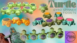Turtle Gyro Fidget-- Easy, fast print! 3d model