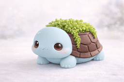 Turtle Planter β Cute Kawaii Succulent Pot with Shell | 3D Printable STL 3d model