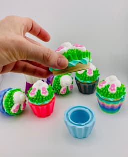 Cupcake Container -Easter Bunny Butt in Grass 3d model