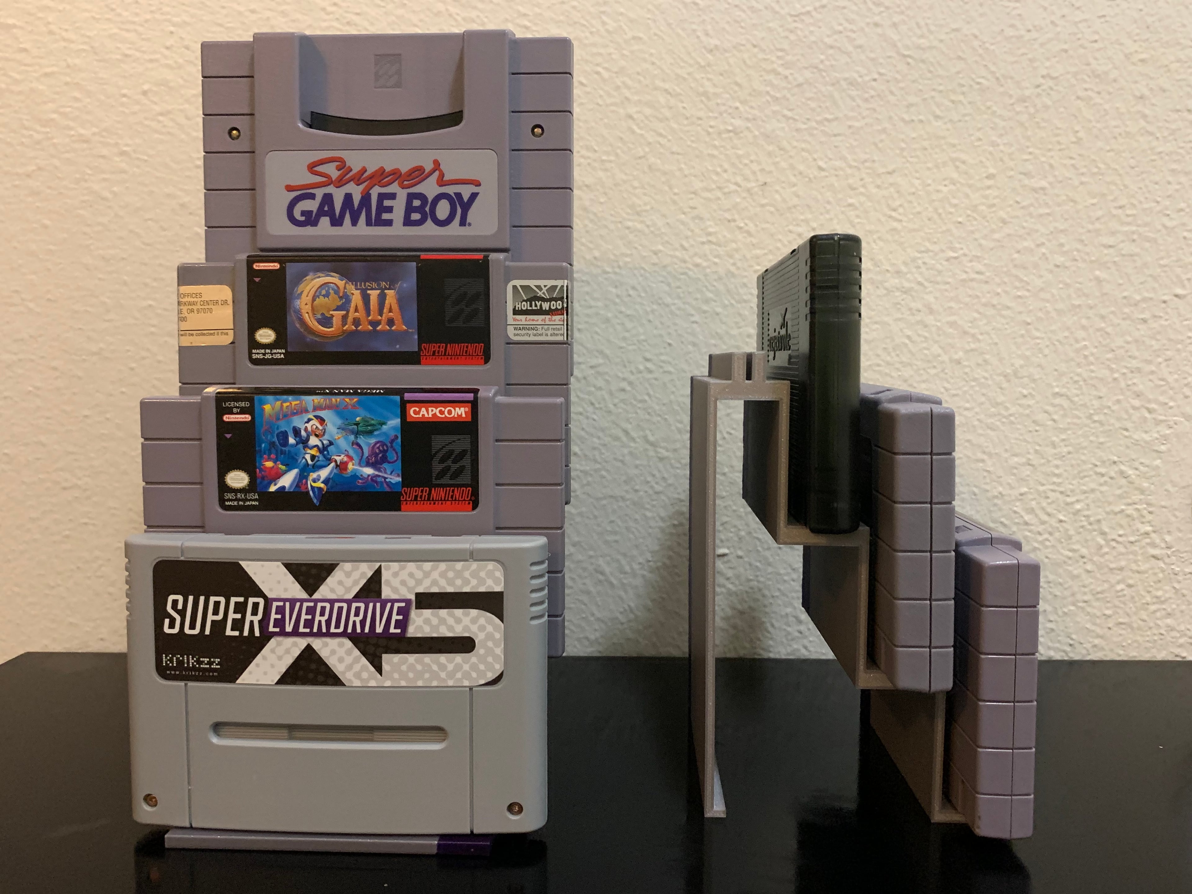 Universal SNES Cartridge Stands (NTSC + PAL) (4x and 1x) 3d model