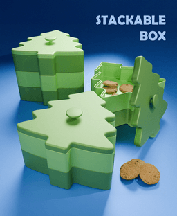 Christmas Tree Stackable Cookie Box 3d model