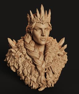 Ice Queen Bust STL | Fantasy Bust 3D Print | HighDetail 3d model