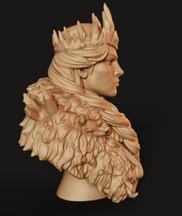 Ice Queen Bust STL | Fantasy Bust 3D Print | HighDetail 3d model