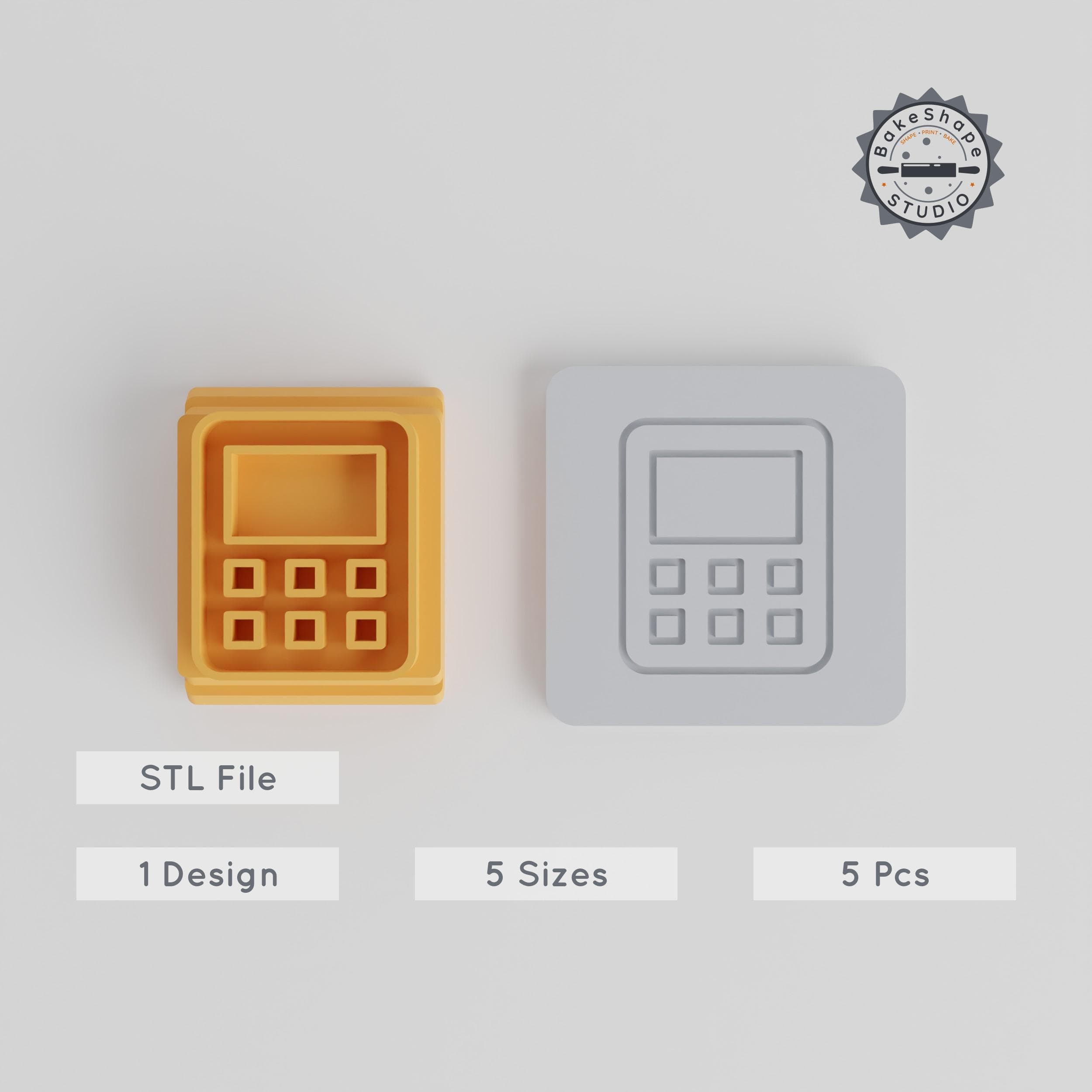Calculator Stamp Tile Set, 5 Sizes, Perfect for Clay, Cookies, Fondant & Soft Materials PRODUCT_2330 3d model
