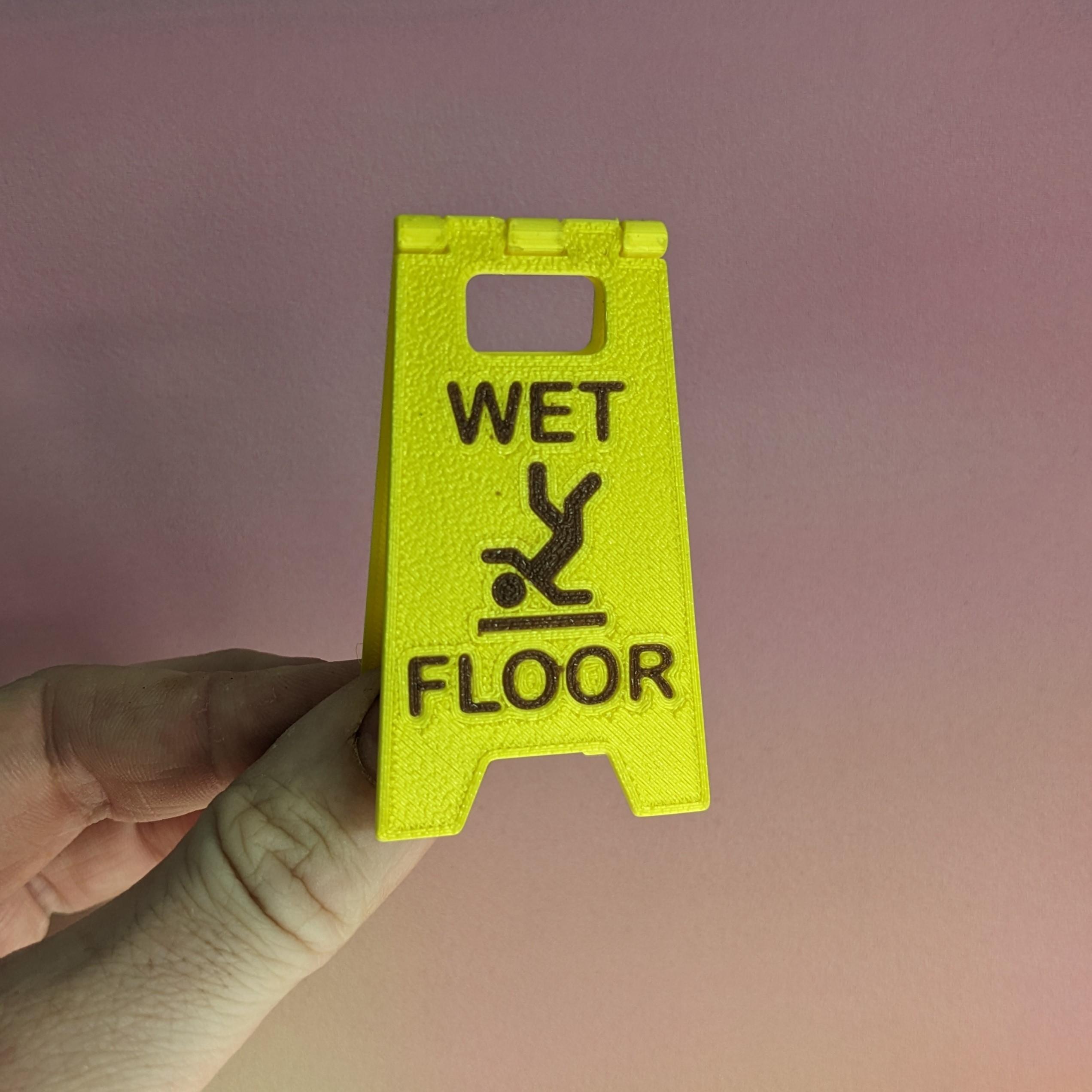 Wet Floor Sign - Mini, inlayed text 3d model