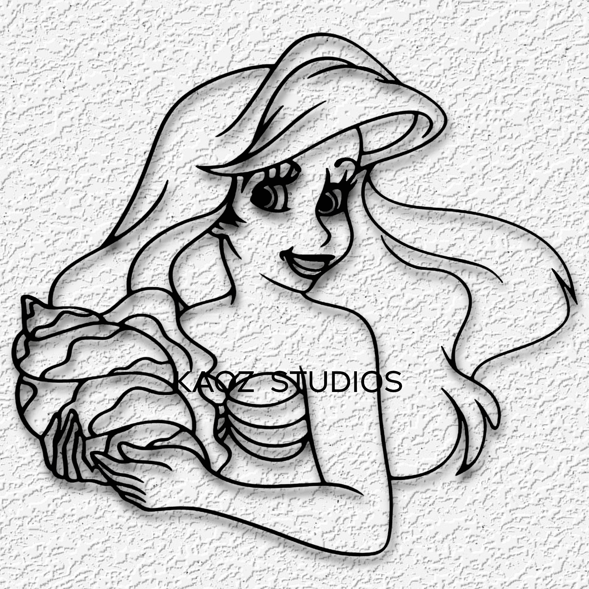 the little mermaid wall art ariel wall decor mermaid decoration disney fanart 3d model
