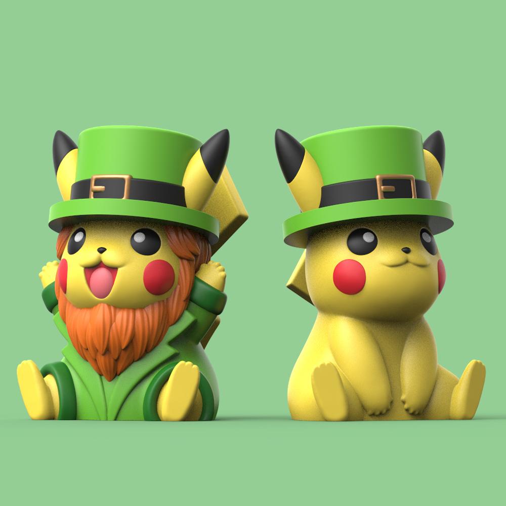 St Patrick Pikachu (Easy Print No Supports) 3d model