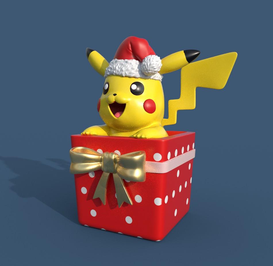 Christmas Present Pikachu 3d model
