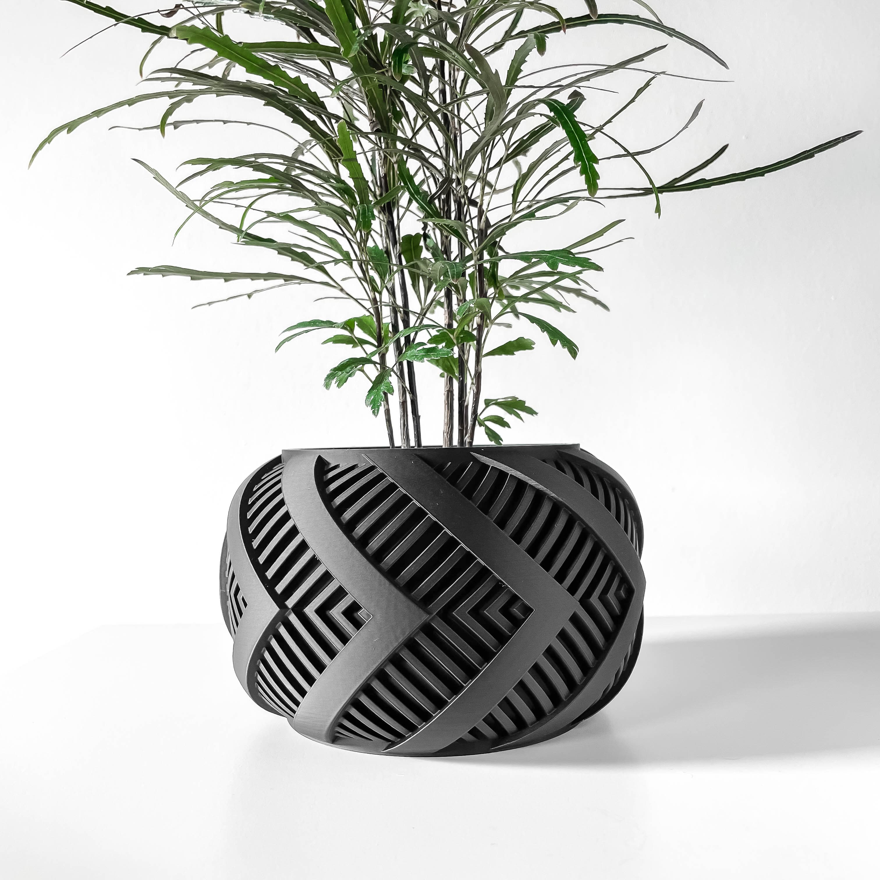 The Alko Planter Pot with Drainage Tray & Stand Included: Modern and Unique Home Decor for Plant 3d model