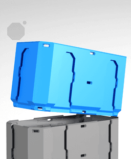 4x3x0.5 - Topped Multipoint Rail - Standard Click-In Multibin Shell Extension 3d model