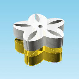 Flower008, nestable box (v2) 3d model