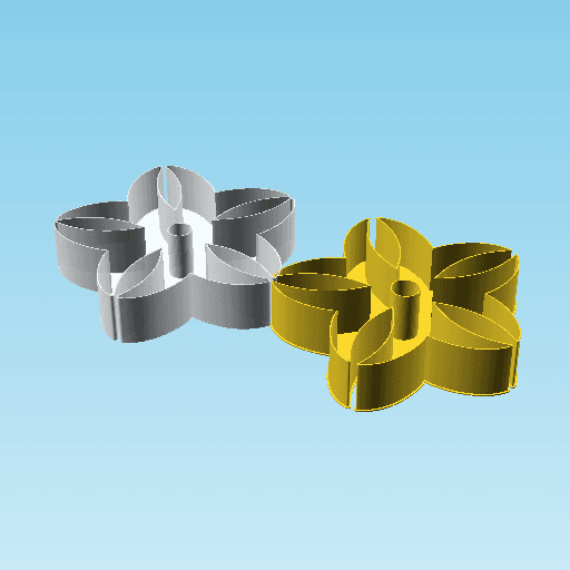 Flower008, nestable box (v2) 3d model