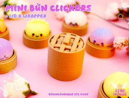 Mini Bun Clickers + Stickers 3d model
