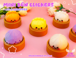 Mini Bun Clickers + Stickers 3d model