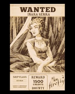 Wanted poster of Inara Serra from Firefly - Fan art Hueforge print 3d model