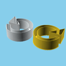 Arrow Full Turn, nestable box (v1) 3d model