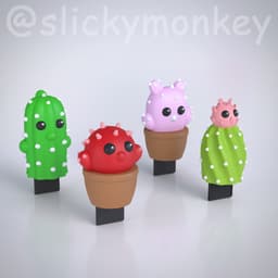 Cactus USB socket Cover 3d model