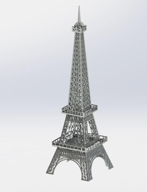 Eiffel Tower in STEP File Format - Eiffel Tower 3D Puzzle - 3d model