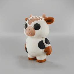 Flexy Cow Figurine + Keychain 3d model