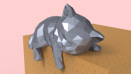 Lowpoly Sleepy Kitten 3d model