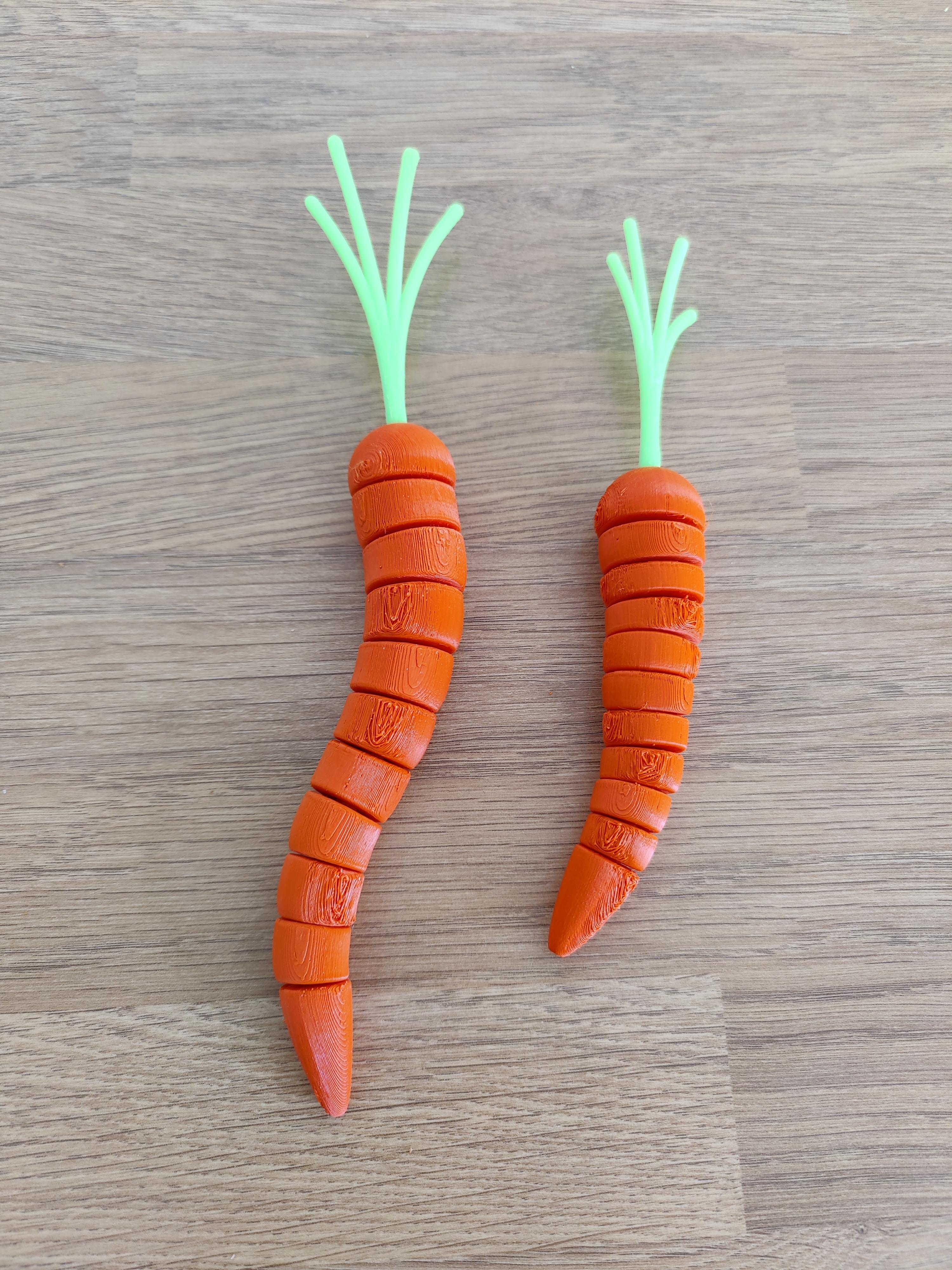 Fidget Carrots - Lovely easy print. Follow instructions to raise from the bed with supports.  - 3d model
