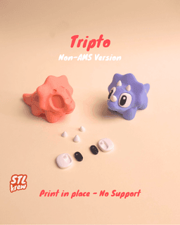Cute triceratop Dinosaur - Tripto - no support, print in place 3d model