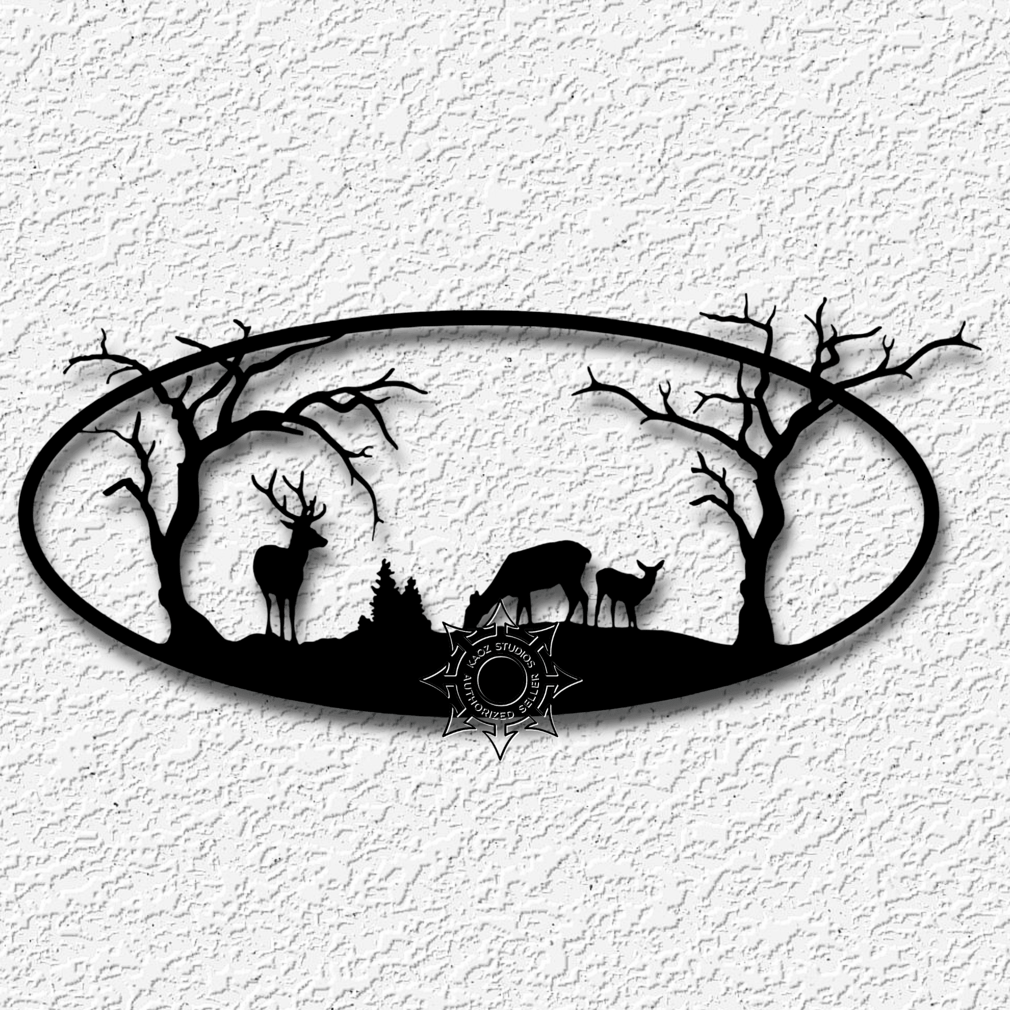winter deer wall art autumn mountain wildlife decor 3d model