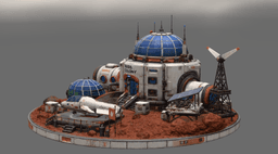 Mars Colony Command Base STL File for 3D Print 3d model