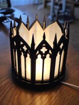 Gothic Cathedral Table Lamp – Multi-Version FDM | Arches, Tracery & Transparent Windows 3d model