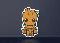 Chibi Groot - LED Strip compatible 3d model