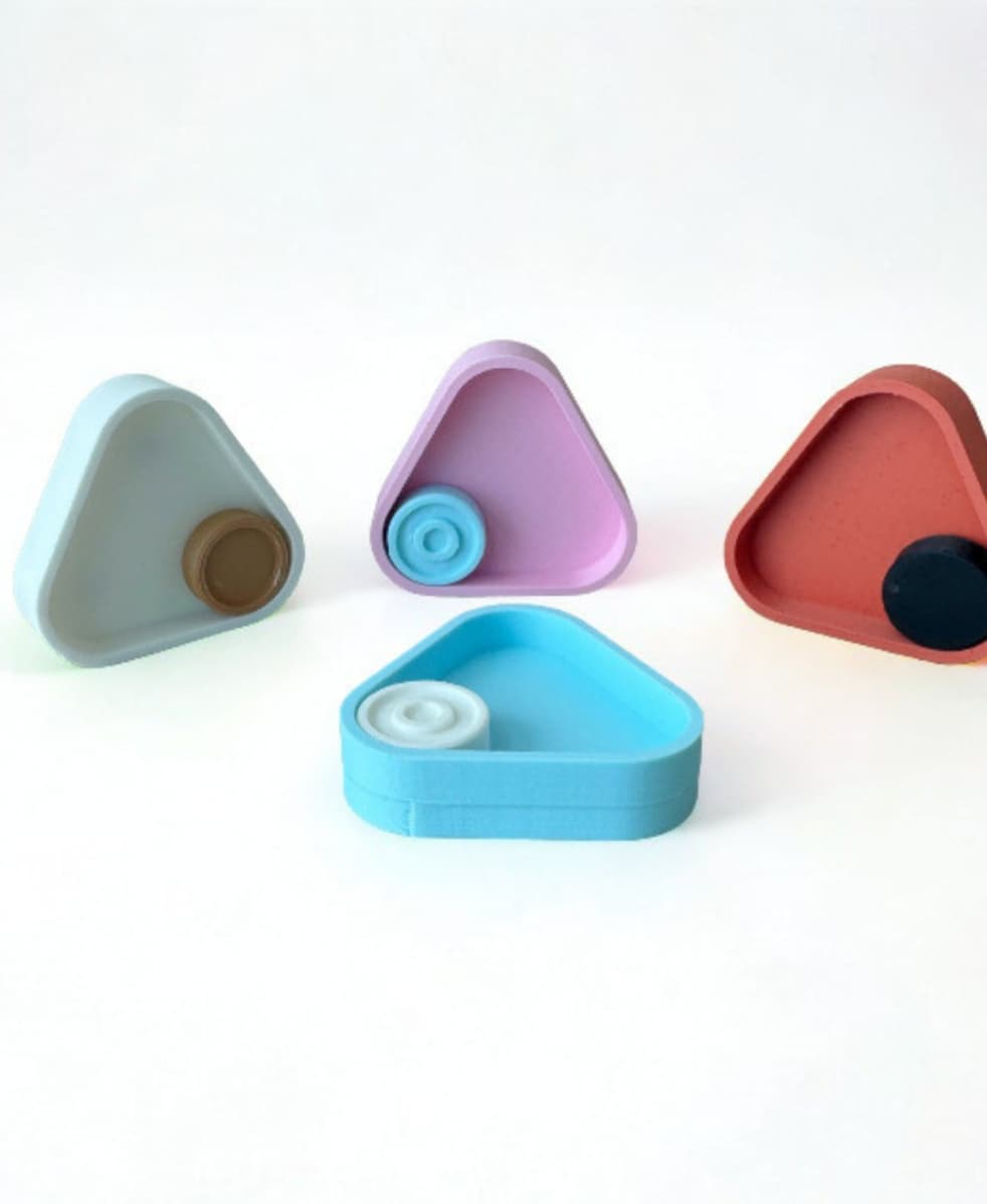 Fidget Slider Triangle Multi Texture Magnetic Fidget Toy 3d model