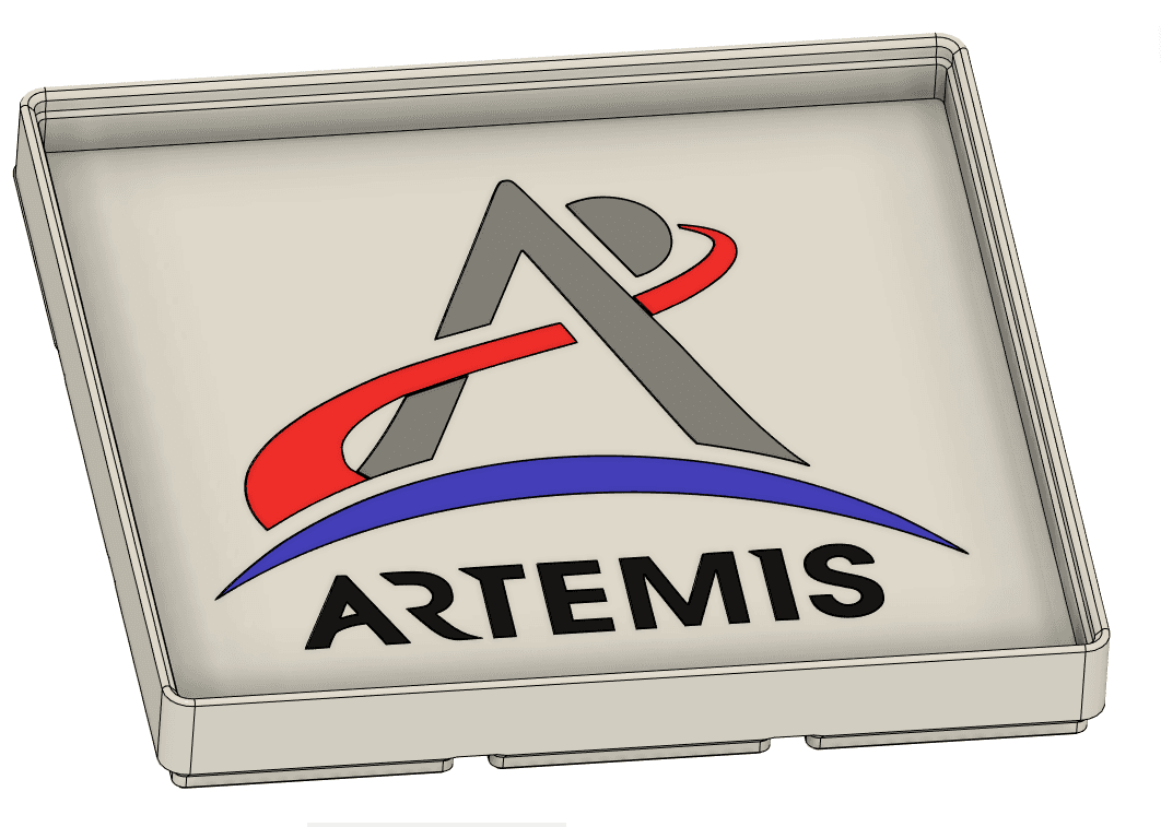 Gridfinity Coaster Artemis Logo (3x3) 3d model