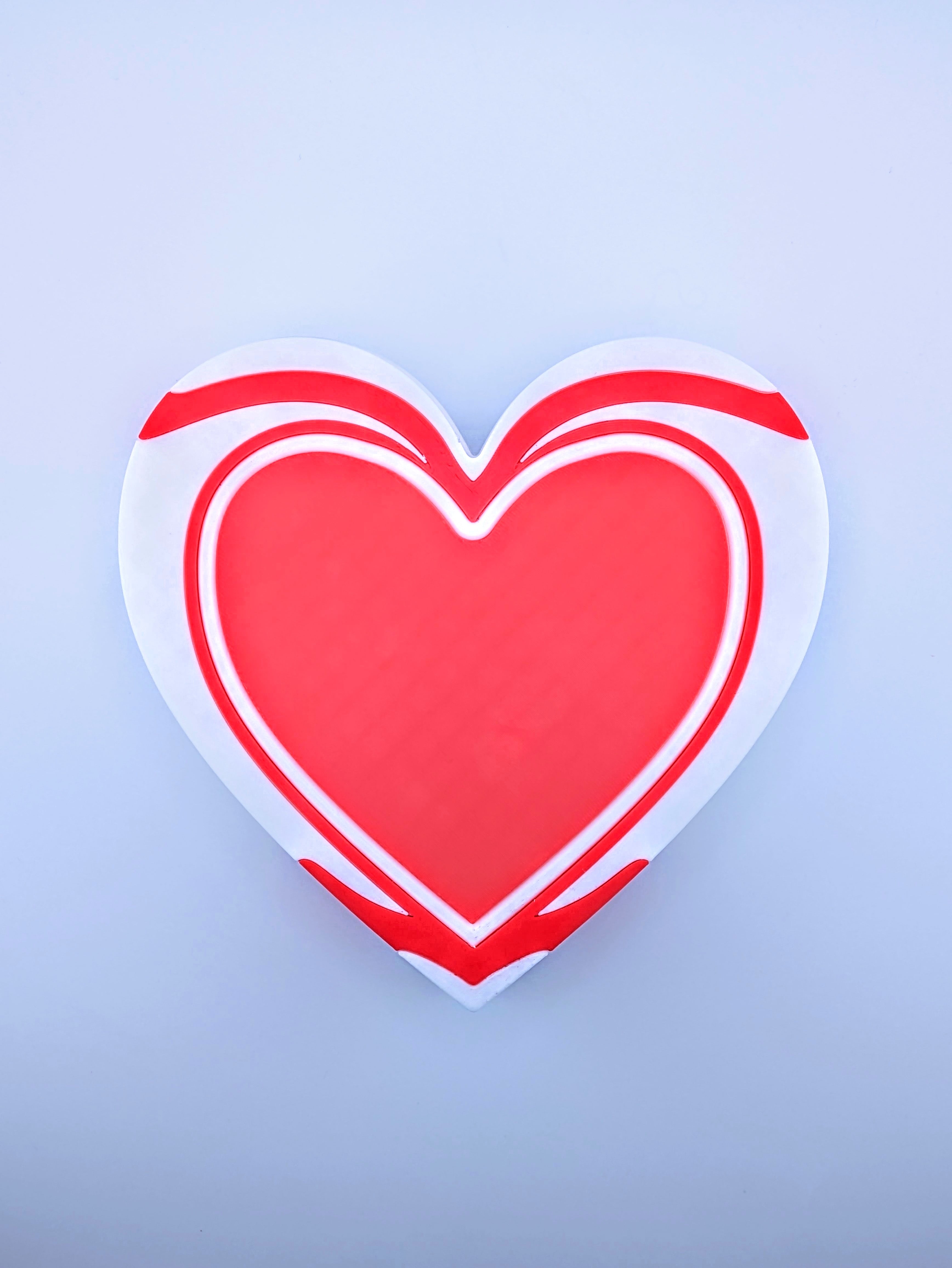 Dual Color Heart Box (Traditional Lid) 3d model