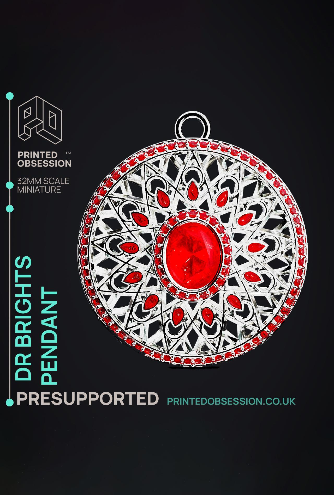 Bight Pendant - SCP - PRESUPPORTED - Illustrated and Stats - 32mm scale			 3d model