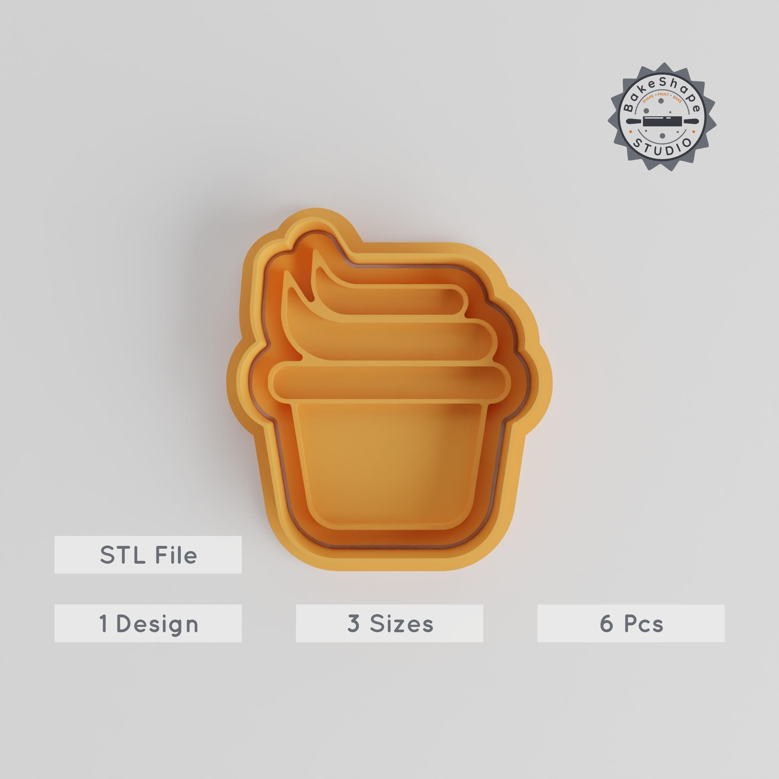 Ice Cream Shape Cutter & Stamp Set, Perfect for Cookies & Fondant, S/M/L Sizes, 6-Piece Dessert Design Collection PRODUCT_4901 3d model