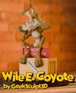 Wile E. Coyote ACME Box Sculpture - Cartoon Collectible 3d model