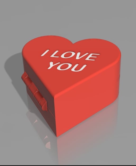 Heart Box Print in place 3d model